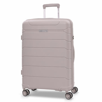 Aerolite Medium 24" 67L  Lightweight Polypropylene Hard Shell Check-In Suitcase, Dual 4-Spinner Wheels, TSA Lock, Organised Interior, 5 Years Warranty – Cream
